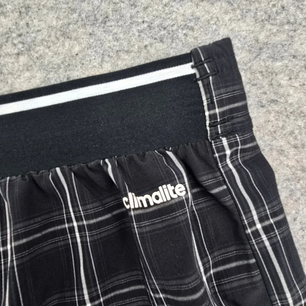 Adidas Plaid Athletic Performance Golf Shorts Men XL Black Climalite Train 10.5